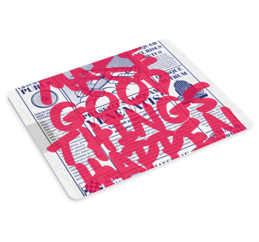 Citaat muismat een goed ding gebeurt - TenStickers