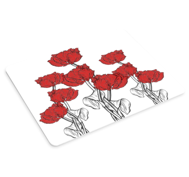 Originele muismat rode tulpen arrangement - TenStickers