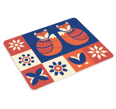 Originele muismat charmante vosjes set - TenStickers