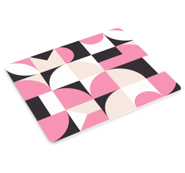 Patronen muismat geometrische roze compositie - TenStickers