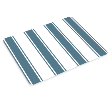 Gestreept blauw en wit motief patronen muismat - TenStickers