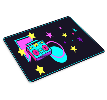 Gaming muismat retro boombox galaxy - TenStickers