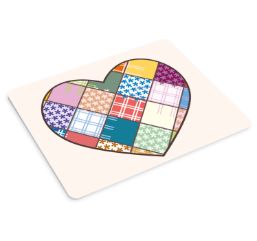 Patronen muismat hart patchwork patroon - TenStickers