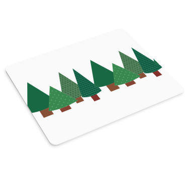 Muismat kerst gestileerd dennenbos - TenStickers