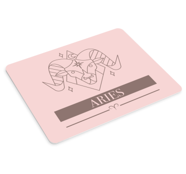 Muismat met naam aries zodiac symbool - TenStickers