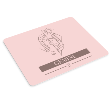Muismat met naam tweelingen zon symbool - TenStickers