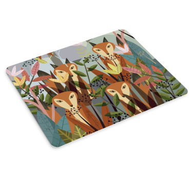 Originele muismat met speelse vos trio - TenStickers