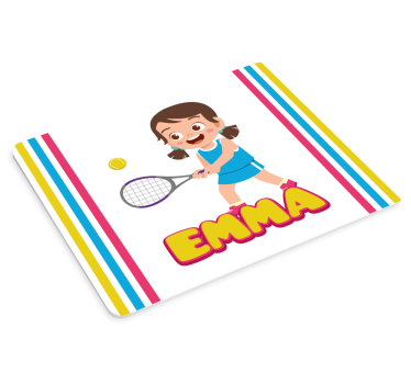 Muismat met naam animated tennis speler - TenStickers