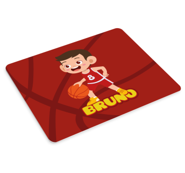 Muismat met naam vrolijke basketbal atleet - TenStickers