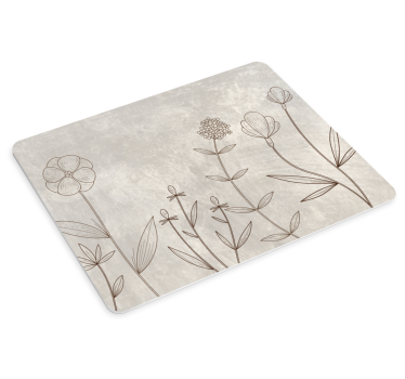 Patronen muismat botanische omtrek illustratie - TenStickers