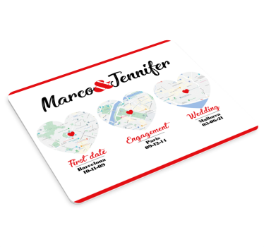 Muismat met naam speciale momenten locaties - TenStickers