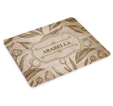Houten naam tulp muismat - TenStickers