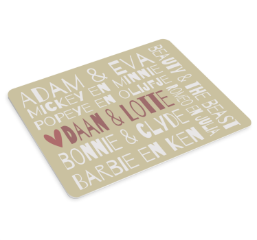 Beroemde liefde muismat - TenStickers
