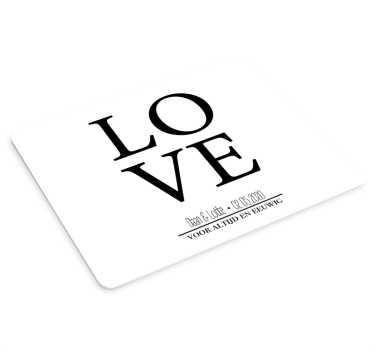 Muismat met naam Liefdeposter love - TenStickers