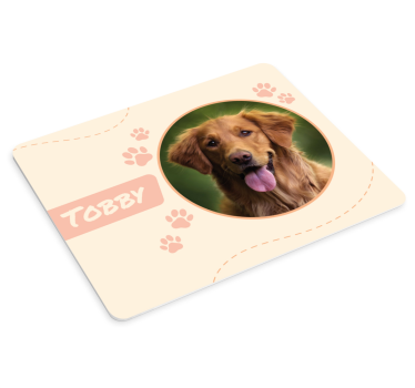 Afbeelding van een hond Muismat met naam - TenStickers