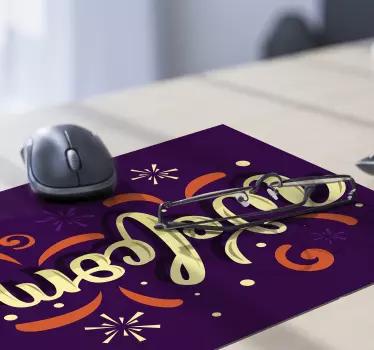 Muismat met naam welkom stijlvolle tekst - TenStickers