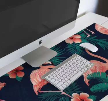 Patronen muismat tropisch flamingo bloemig - TenStickers