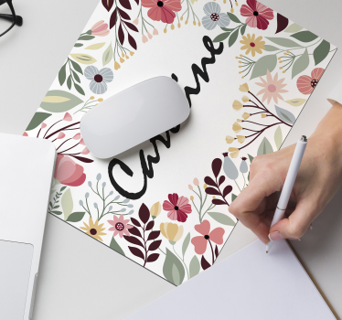 Bloemen muismat Bloemen gepersonaliseerd - TenStickers