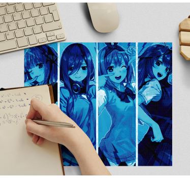 Anime muismat Anime meisjes blauw - TenStickers