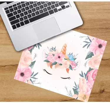 Anime muismat floral eenhoorn gezicht - TenStickers