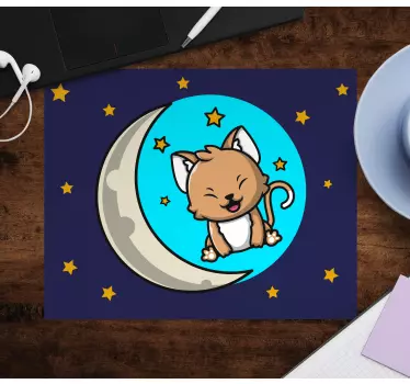 Anime muismat schattige kat maan - TenStickers