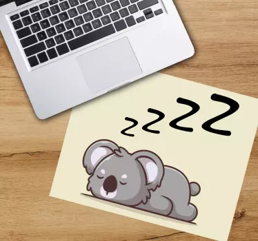 Anime muismat sleeping koala illustratie - TenStickers