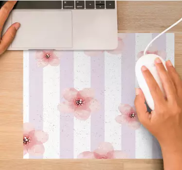 Bloemen gestreept motief patronen muismat - TenStickers