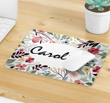 Bloemen muismat Bloemen gepersonaliseerd - TenStickers