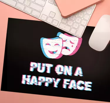 Citaat muismat blije gezicht quote - TenStickers