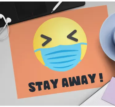 Citaat muismat emoji met masker - TenStickers