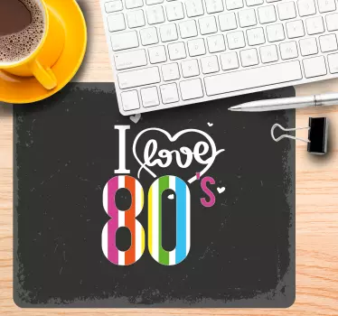 Citaat muismat kleurrijke liefde uit de jaren 80 - TenStickers