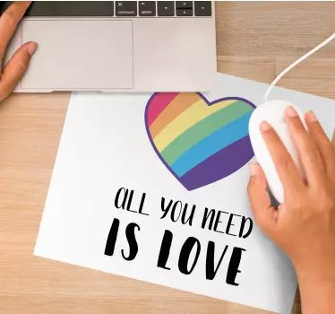 Citaat muismat regenboog hart liefde - TenStickers