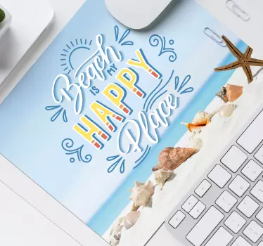 Citaat muismat strand geluk citaat - TenStickers