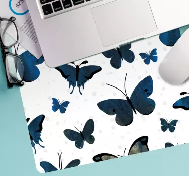 Elegant vlinderpatroon patronen muismat - TenStickers