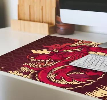 Fire dragon anime vinyl XXL muismat - TenStickers