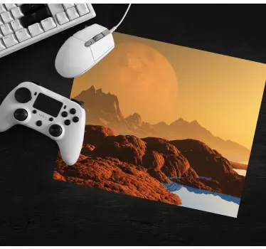 Gaming muismat alien landschapscene - TenStickers