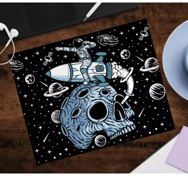 Gaming muismat astronaut op raket - TenStickers