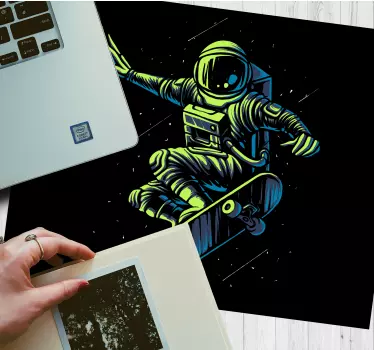 Gaming muismat astronaut skating move - TenStickers