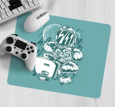 Gaming muismat astronaut speelt op console - TenStickers