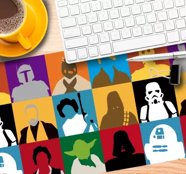 Gaming muismat character silhouetten collage - TenStickers
