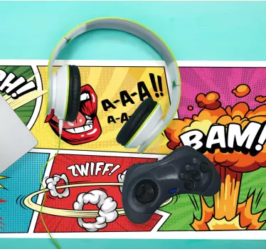 Gaming muismat comic explosion kunst - TenStickers