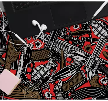 Gaming muismat dapper wapentuig motief - TenStickers