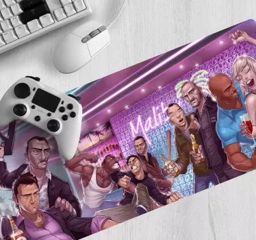 Gaming muismat dramatische feestscène - TenStickers