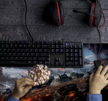 Gaming muismat explosieve veldslag scène - TenStickers