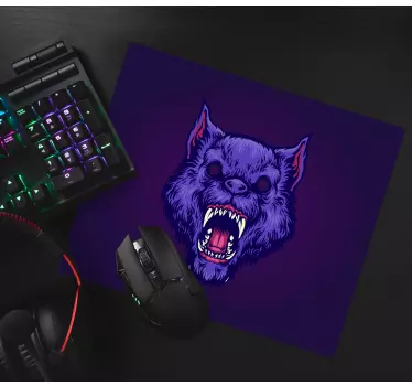 Gaming muismat ferocieuze wolfskop - TenStickers