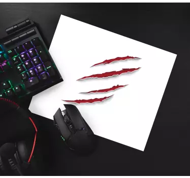 Gaming muismat fierce rode klauwmerken - TenStickers