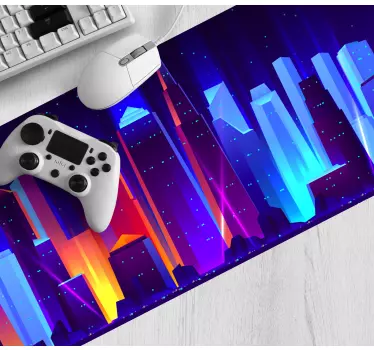 Gaming muismat futuristisch stadslandschap - TenStickers