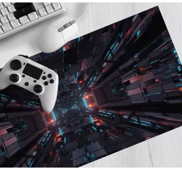 Gaming muismat futuristische tech diepte - TenStickers
