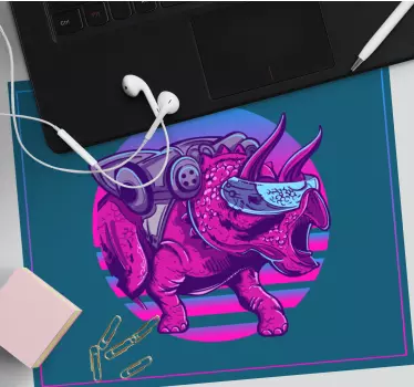 Gaming muismat futuristische triceratops creature - TenStickers