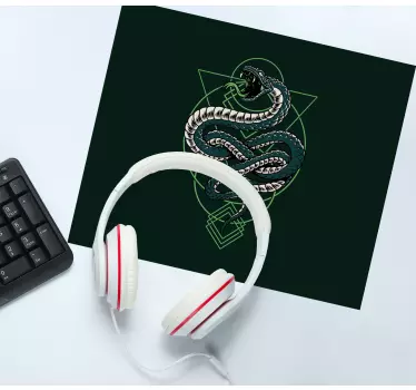 Gaming muismat gedetailleerde slang illustratie - TenStickers